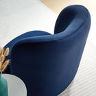 Modway - Monroe Performance Velvet Chaise d’accent - Noyer bleu minuit-Pieds en boule en bois