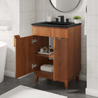 Modway - Miles 24" Vanette de salle de bain - Noyer noir-Bassin d’évier en céramique