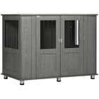PawHut - Meuble caisse pour chien - table d’appoint niche pour très grands chiens - gris-Large plateau pour magazines, fournitures pour animaux, lampes de chevet et plus encore 