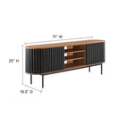 Modway - Fortitude 71 po Meuble TV, Noir noyer-Conception du dos ouvert