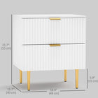 HOMCOM - Table de nuit avec 2 tiroirs - blanc-Le design polyvalent sert à la fois de table de nuit et de table d'appoint 