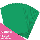 Jam Paper - Étiquettes autocollantes pleine page Astrobright, 8 1/2 x 11 po, vert gamma, 10/paquet-Vert
