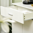 HOMCOM - Armoire de cuisine 71 po, buffet, vaisselier et support à micro-ondes - blanc-Créez de l’espace de rangement pour votre vaisselle, ustensiles de cuisine, fours, vins, etc. 