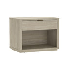 Manhattan Comfort - Ensemble de 2 tables de chevet modernes Evelyn 32" à 1 tiroir - Naturel-Poignées de tiroir horizontales et épurées pour un aspect propre et dégagé