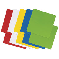 Pacon - Carrés effaçables à sec autocollants – 5 couleurs assorties – 10 po x 10 po - 10 pièces-Les formes d'effacement à sec sont parfaites pour une utilisation en classe unique ou en groupe pour les mathématiques, l'écriture, la pratique des mots, les jeux et plus encore