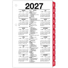 AT-A-GLANCE – Recharge de calendrier de bureau quotidien 2027 avec onglets mensuels 2 pages/jour – 6 po H x 3 1/2 po l – anglais-Papier ameliore resistant aux bavures
