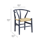 Modway - Amish 29" Chaise à manger - Minuit-Dossier découpé en forme de V