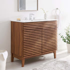 Modway - Render 36" Vanette de salle de bain - Blanc noyer-MDF et panneau de particules