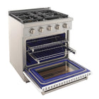 Kucht - 30 po Série KFX-X Cuisinière Pro Style au gaz naturel - Acier inoxydable/Blanc-Nouveaux brûleurs true simmer pour une cuisson délicate à basse température