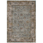 Modway - Hisa Treillis floral vintage vieilli Tapis de 5 pi l x 8 pi L - Argent, bleu, beige et brun-Tapis vintage en treillis floraux vieillis