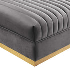 Modway - Sanguine Chenal Touffé Performance Velvet Modular Sectional Sofa Ottoman - Gris-Système de bobines à ressort