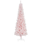 HOMCOM - Arbre de Noël artificiel fin floqué de neige artificielle 6pi-Le design floqué de neige ajoute une atmosphère hivernale 