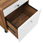 Modway - Transmit Bois Armoire à dossiers, Blanc noyer-Capacité de poids : 200 lb