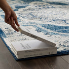 Modway - Entourage Médaillon vintage fleural vintage Malia Tapis de 5 pi l x 8 pi L - Ivoire et bleu-Dessous en caoutchouc de prise