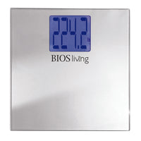 BIOS Living - Pèse-personne numérique à très grand affichage-Écran ACL très large rétroéclairé bleu de 4 po x 3½ po / 10,6 x 9 cm