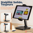 ShoppingAll - Support Tablette Portable Entièrement Réglable pour Téléphone/Tablette 4.7”-13” - Noir-6