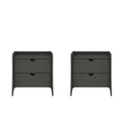 Manhattan Comfort - Lot de 2 tables de chevet Coney 19,68" style mid-century moderne - gris-Table de chevet Mid-Century Modern pour chambre