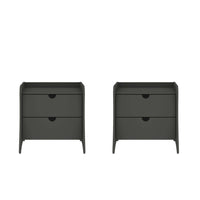 Manhattan Comfort - Lot de 2 tables de chevet Coney 19,68" style mid-century moderne - gris-Table de chevet Mid-Century Modern pour chambre