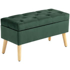 HOMCOM - Banc ottoman de rangement rembourré - vert foncé-Élégant et chic, ce banc sublime tout espace de vie   
