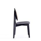 Manhattan Comfort - Chaise de salle à manger Versailles 47 cm dossier rond style industriel chic - noir et cannage naturel - lot de 4-Hauteur d’assise : 42 cm avec une capacité de poids de 125 kg
