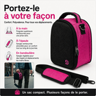 Vangoddy - Sac à bandoulière rembourré pour appareil photo - magenta-Le format compact de 7,5 po L x 6,5 po l x 4,8 po H offre une protection sans encombrement inutile