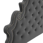 Modway - Diana Touffe Performance Velvet Tête de lit jumelée, Charbon de bois-Tissu résistant aux taches durable