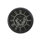 Monarch Specialties - Horloge - 23 po Rond - Mécanisme D'Engrenage - Horloge Murale - Noir - Transitionnel-Élégante et de style transitionnel, cette horloge murale ronde de 23 pouces est dotée d'un étonnant mécanisme à engrenages mobiles, pour un accent décoratif intemporel
