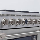 Kucht - 36 po Série KXP Cuisinière double énergie Propane - Acier inoxydable-Cuisinière en acier inoxydable avec poignée professionnelle dorée pour une expérience culinaire ultime