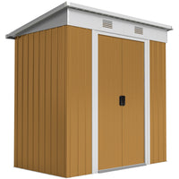 Outsunny - abri de rangement extérieur 6 pi x 4 pi - jaune-Espace de rangement ample  
