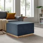 Modway - Tilden Grand velours de performance carré de 28 pouces Rembourré Ottoman - Cadet Blue Natural-Rembourrage en mousse dense
