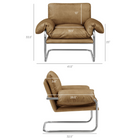 Modway - Ansel Cuir végane Chaise d’accent - Grillé-Cadre en acier inoxydable poli