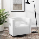 Modway - Spin Coupe Performance Velvet Fauteuil pivotant - Blanc-Conception à découpe courbe
