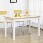 HOMCOM - Table à manger scandinave avec plateau effet bois et pieds épais pour 4-6 personnes - chêne-Plateau en panneau de particules avec des pieds épaissis, solide pour supporter jusqu'à 110 lb 