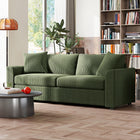 HOMCOM - Canapé 3 places rembourré pour chambre - vert-La structure en acier robuste supporte jusqu’à 992 lb (450 kg) 