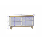 Manhattan Comfort - Buffet moderne mi-siècle Yonkers 160 cm, blanc cassé et cannelle-Comprend 2 armoires dissimulant un total de 4 espaces de rangement avec 1 étagère amovible en option du côté droit