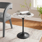 Modway - Lippa Rond de 20 po Terrazzo Table d’appoint - Terrazzo noir-Socle effilé à poudre noire