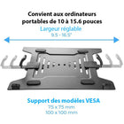 ShoppingAll Support pour ordinateur portable VESA pour bras et supports de moniteur - Noir-Élevez votre ordinateur portable à hauteur des yeux pour augmenter la productivité et améliorer la posture tout en utilisant votre ordinateur portable confortablement