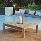 Modway - Upland Terrasse extérieure Bois Table basse - Naturel-Construction en teck massif