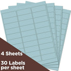 JAM Paper Étiquettes postales, 2 5/8 x 1 po, bleu ciel, 30 par page, 480 par paquet-Taille : 2 5/8 x 1 po