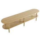Modway - Torus Ovale Bois Meuble TV, Chêne clair-6 pattes en bois