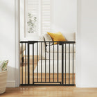 PawHut - Barrière pour bébé 30 po-41 po, barrière pour animaux avec 2 kits d’extension, fermeture automatique - noir-Convient aux bébés de 6 à 24 mois et aux chiens de petite à moyenne taille jusqu'à 22 lb (10 kg), hauteur d'épaule de 15,7 po (40 cm) 