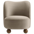 Modway - Monroe Performance Velvet Chaise d’accent - Noyer taupe-Assemblée requise