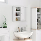 HOMCOM - Armoire murale de salle de bain moderne - blanc-Structure en MDF et panneaux de particules pour plus de stabilité