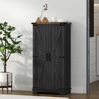 HOMCOM - Armoire de rangement avec étagères réglables - noir-Panneau de particules avec revêtement mélaminé pour un nettoyage facile 