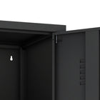 Manhattan Comfort - Armoire de rangement individuelle moderne Naomi 15 po avec casier - Noir-Pieds en métal avec patins de protection réglables pour une stabilité sur mesure