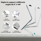 ShoppingAll - Support Élévateur Pour Ordinateurs Portables Et Tablettes Jusqu’à 17,3 Pouces – SA-LS7-SILVER (Paquet De 5)-Stabilité Supérieure – Base robuste en acier au carbone avec structure à double tige pour un soutien fiable.
