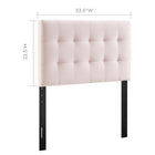 Modway - Lily Biscuit Touffé Performance Velvet Tête de lit jumelée, Rose-Sellerie en velours en polyester