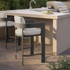 Modway - Tahoe Terrasse extérieure Aluminium pour patio Tabouret de comptoir - 36,5 po - Blanc-Sièges à hauteur de coutner