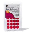 Charles Leonard - Étiquettes pour code de couleurs, 0,75 po, rouge, 12 000/paquet (CHL45130)-Étiquettes autocollantes amovibles