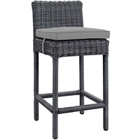 Modway - Summon Terrasse extérieure Tabouret de bar Sunbrella  - Gris gris-Tissu Sunbrella durable